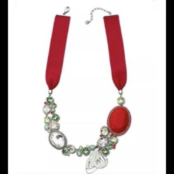 Swarovski Ribbon.Statement Butterfly Necklace - Picture 2 of 5